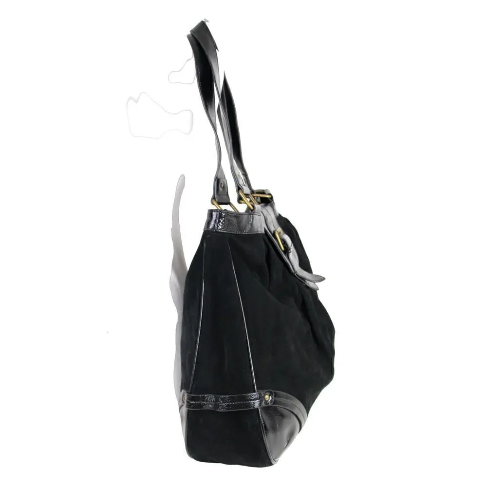 Timi & Leslie BLACK GENUINE LEATHER SUEDE BOHO TOTE SHOULDER BAG HANDBAG PURSE